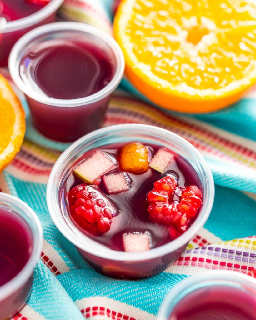 Holiday Sangria Jello Shots