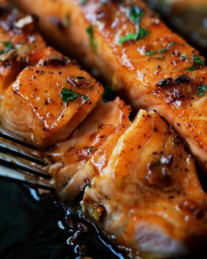 Honey Garlic Glazed Salmon with Roasted Broccolini