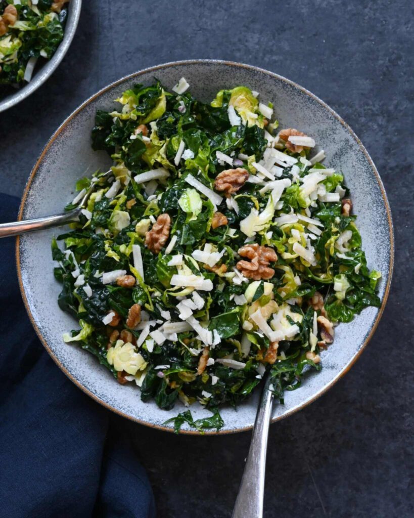 Kale and Brussels Sprouts Christmas Salad