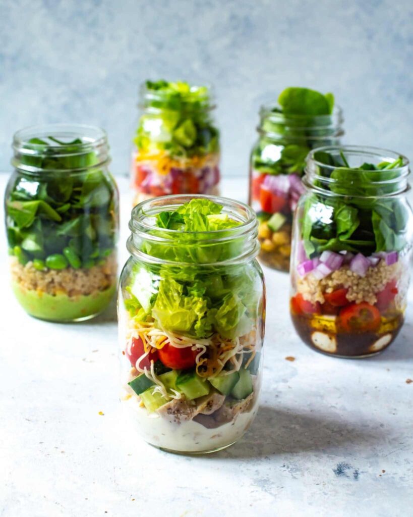 Mason Jar Christmas Salads