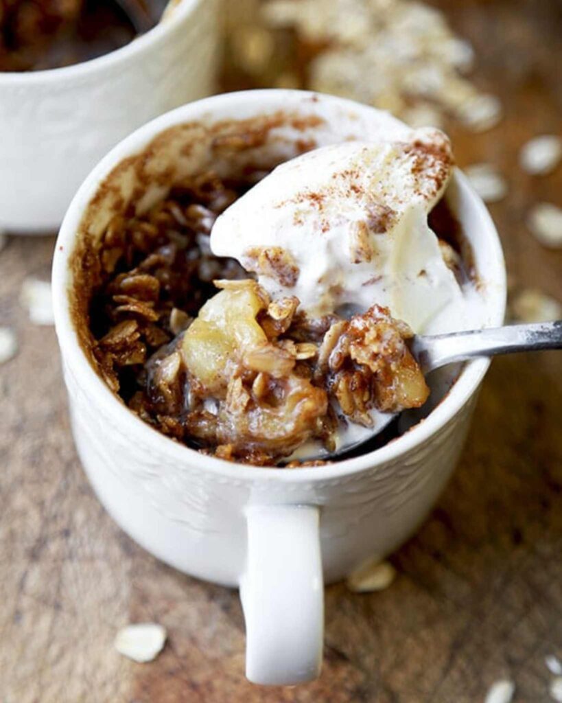 Mug Apple Crumble Winter Desserts