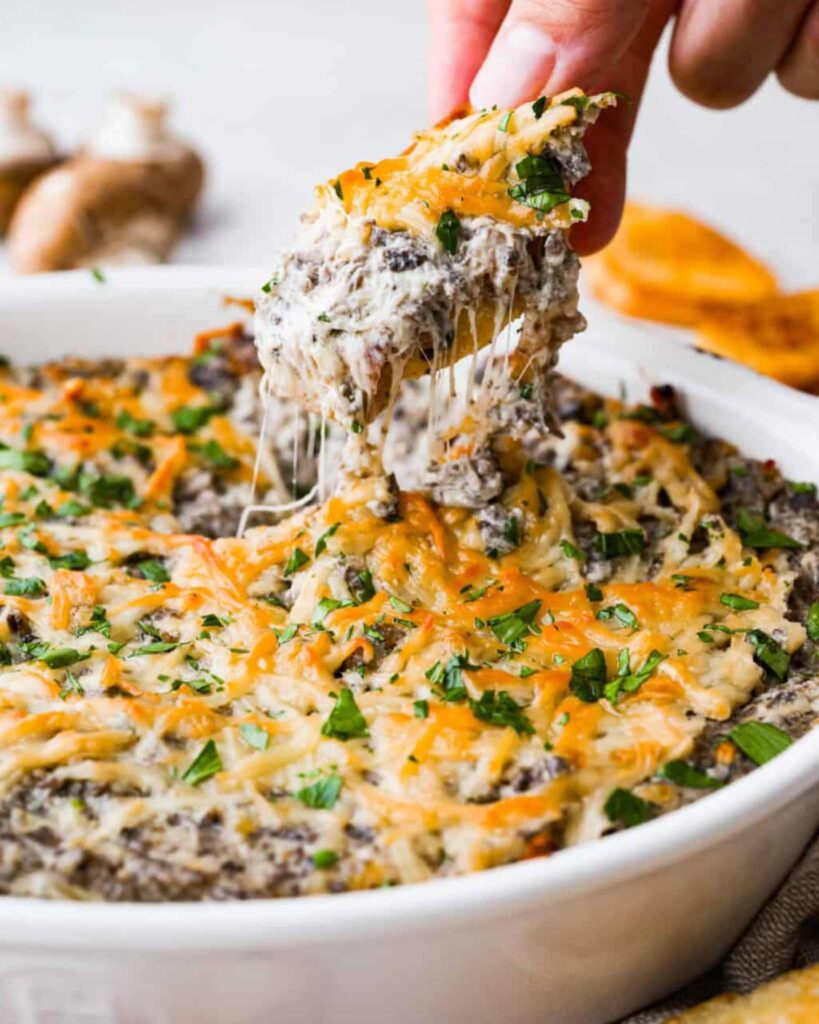 Slow Cooker Stuffed Mushroom Dip