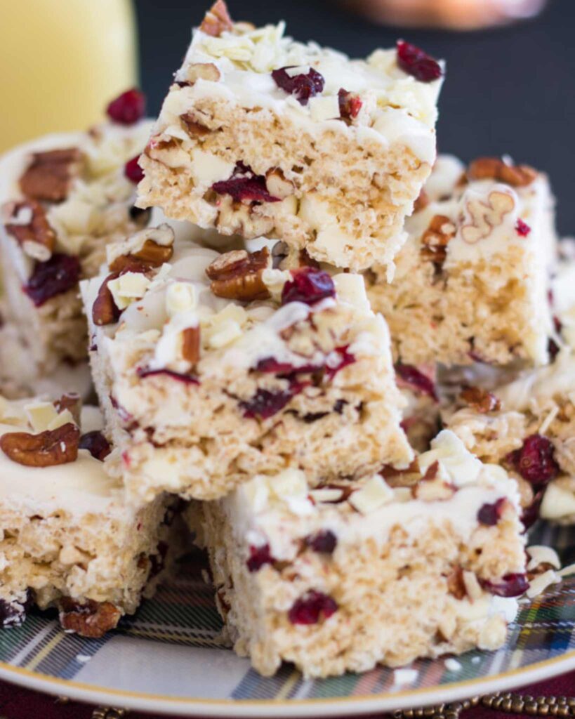 Snowy White Chocolate Cranberry Treats