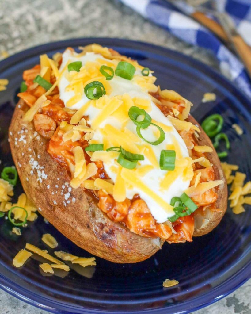 BBQ Pulled Chicken Stuffed Potatoes