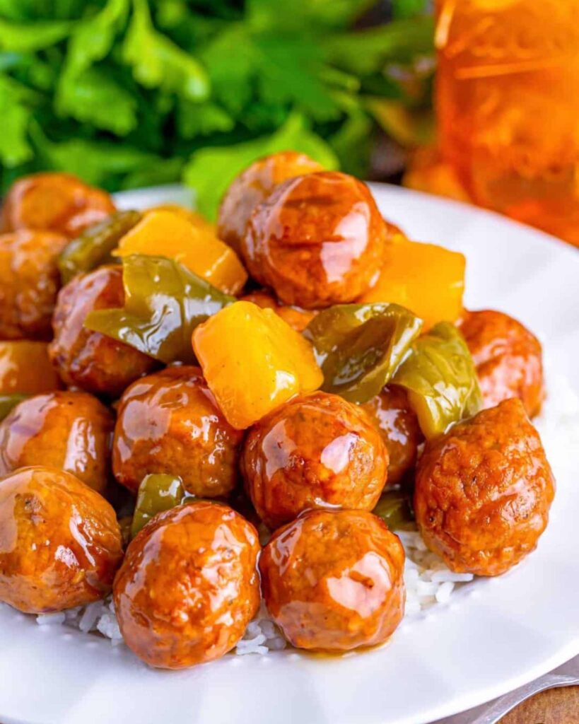 Crockpot Sweet and Sour Meatballs