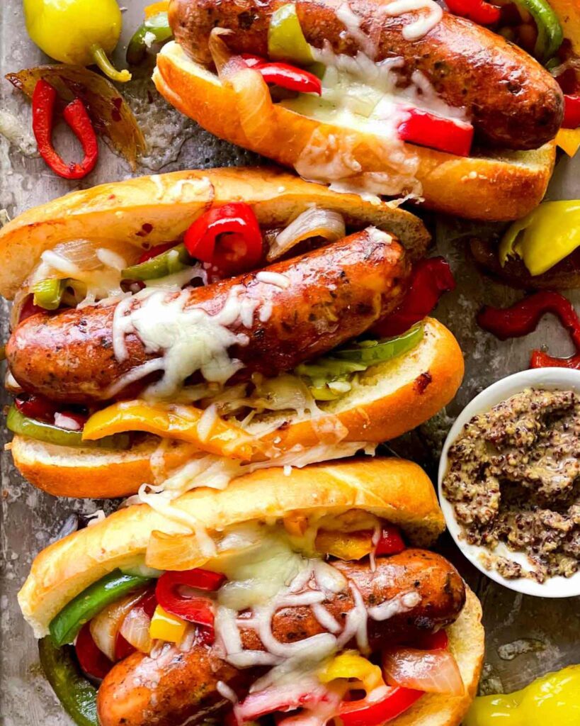 Grilled Sausage and Pepper Hoagies