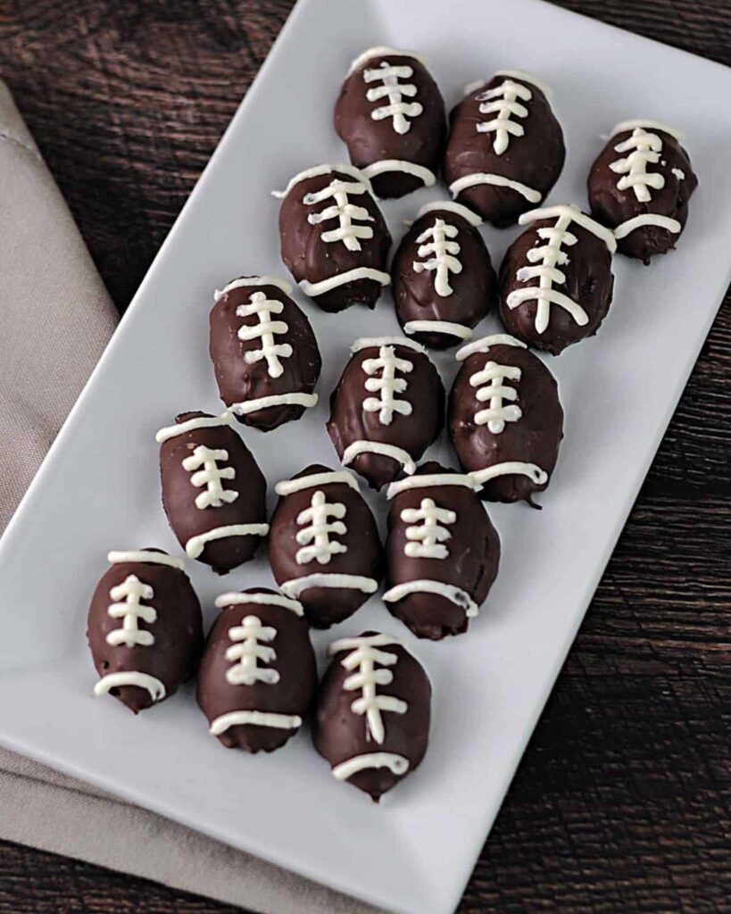 No Bake Chocolate Football Truffles