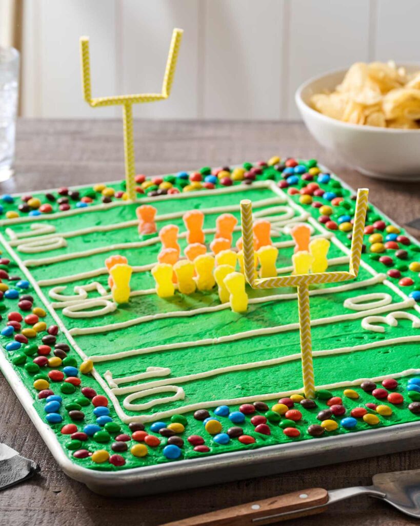 Sheet Cake with Football Field Design