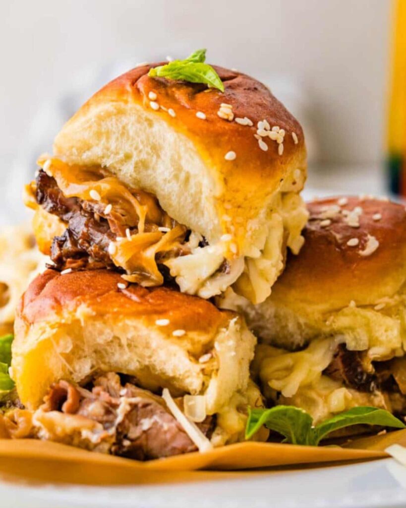 Steak and Cheese Football Sliders