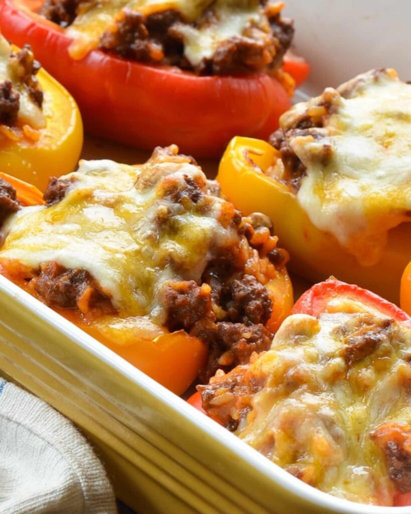Stuffed Bell Peppers with Savory Beef Filling