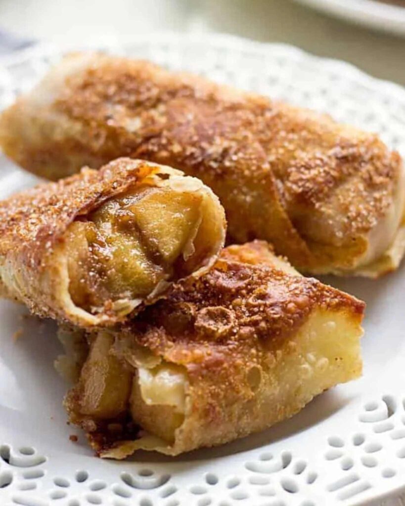 Apple pie egg rolls