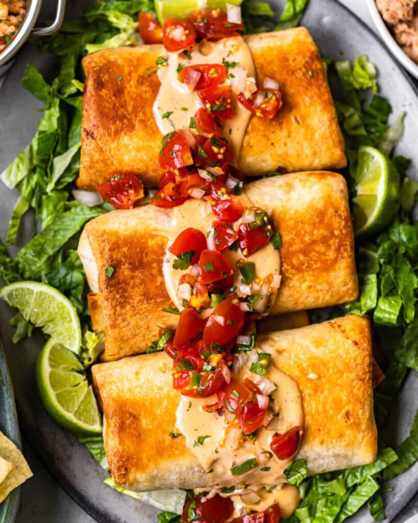 Baked Chicken Chimichanga Bites
