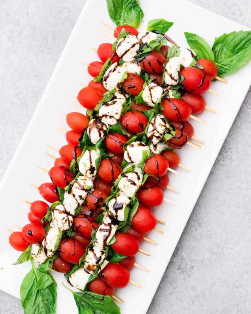 Caprese Skewers with Balsamic Glaze