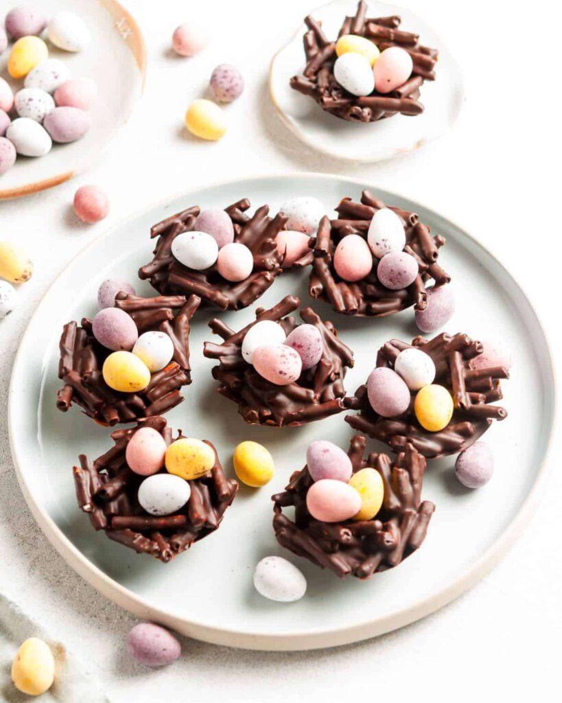 Chocolate-Dipped Pretzel Nests