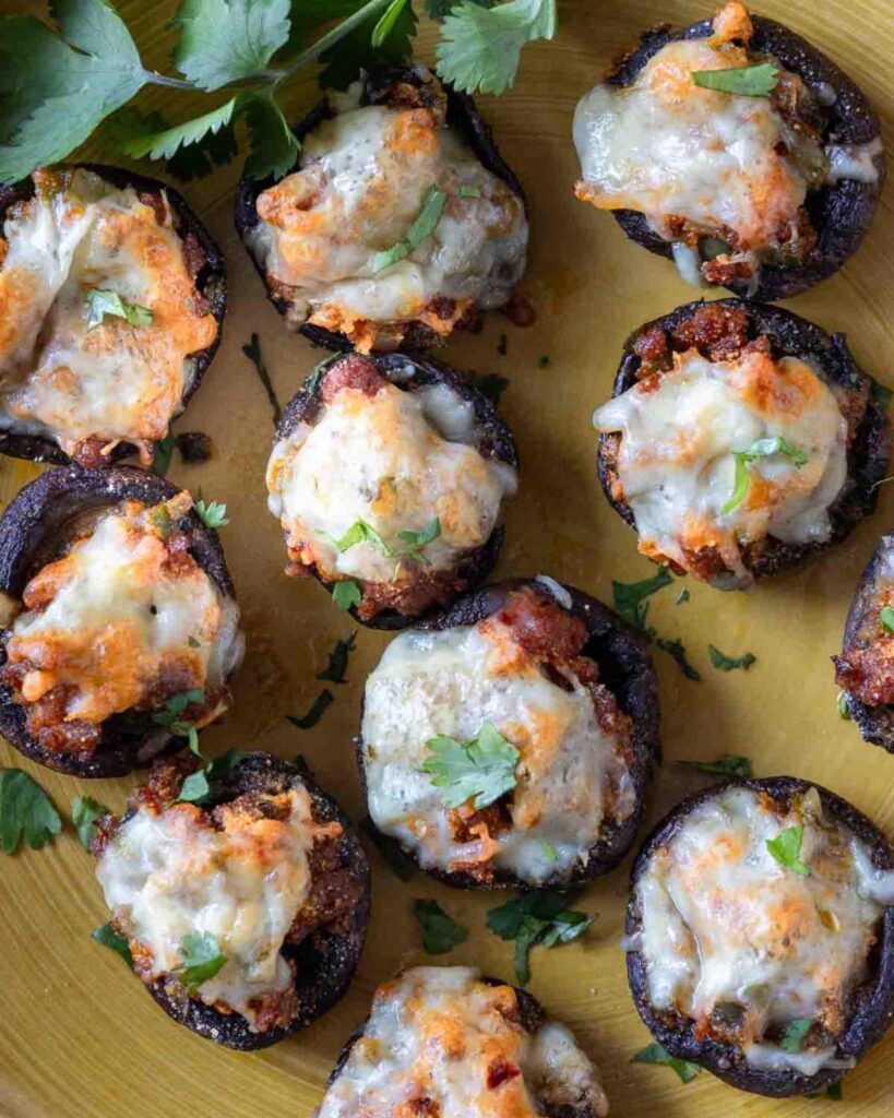 Chorizo and Cheese Stuffed Mushrooms