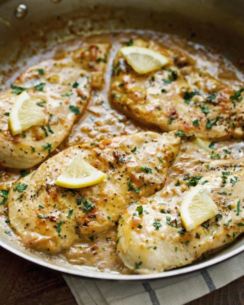 Creamy Lemon Garlic Chicken Skillet