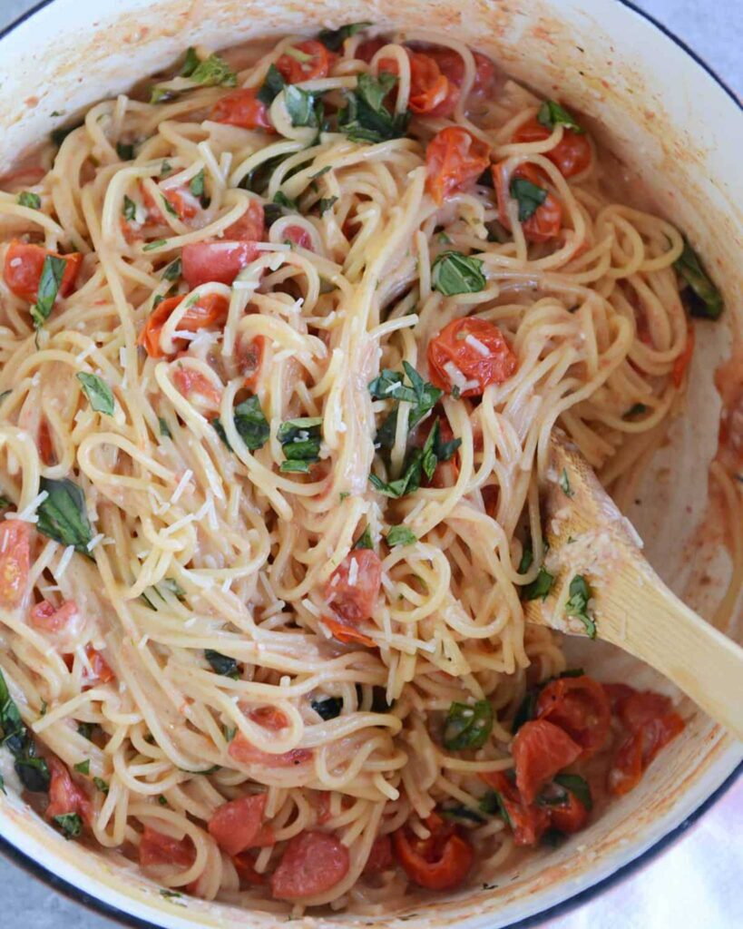 Creamy Tomato Basil Soup with Pasta