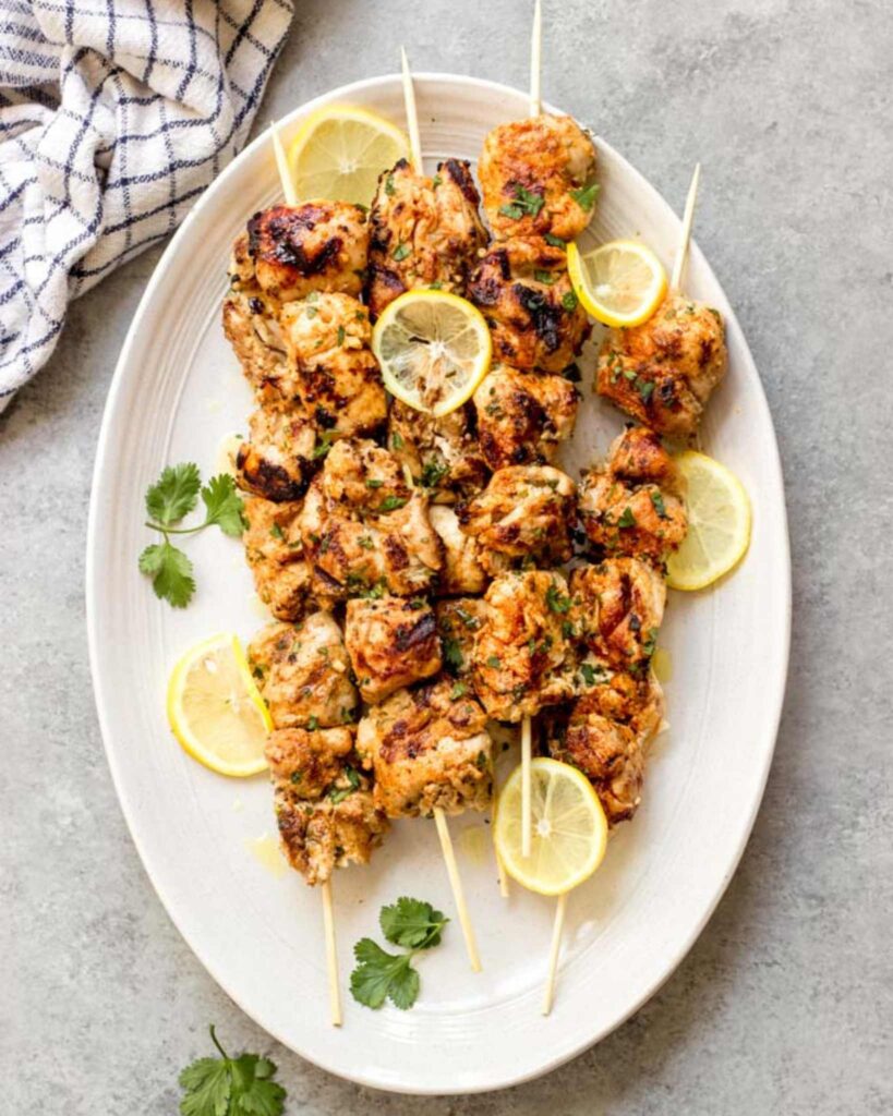 Greek Yogurt Marinated Chicken Skewers