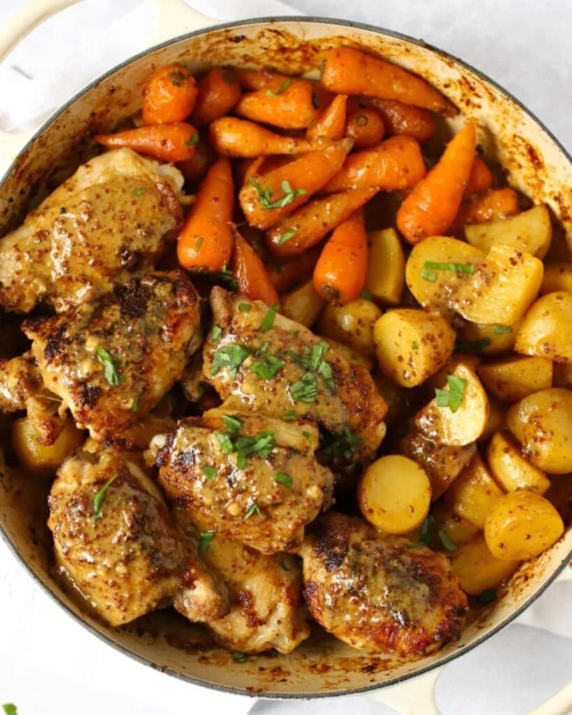 Honey Mustard Chicken with Roasted Carrots