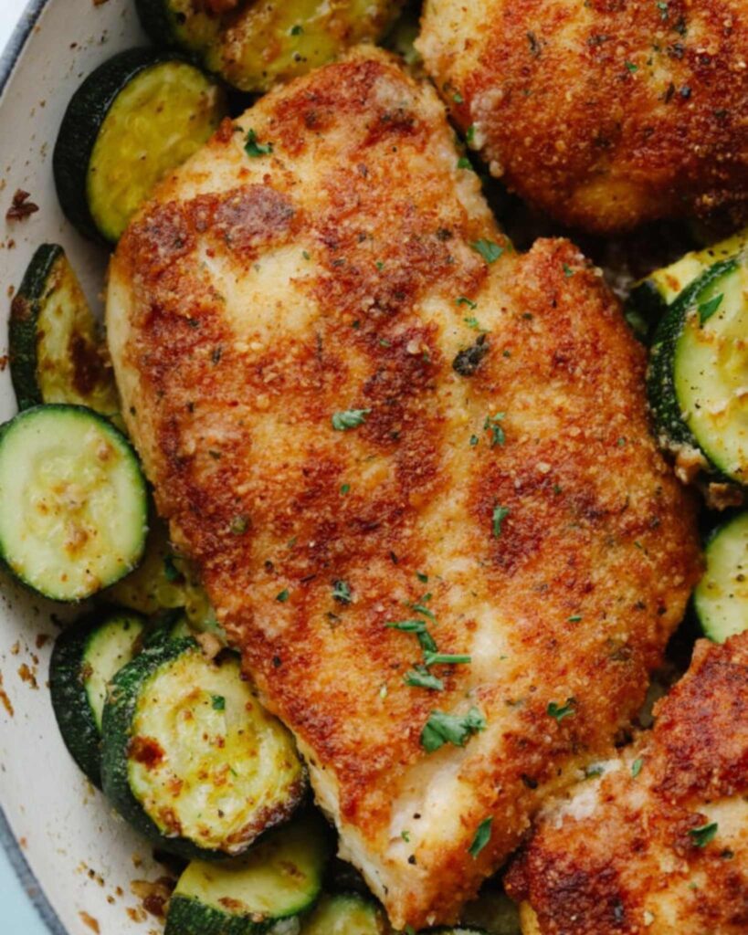 Parmesan Crusted Chicken with Zucchini