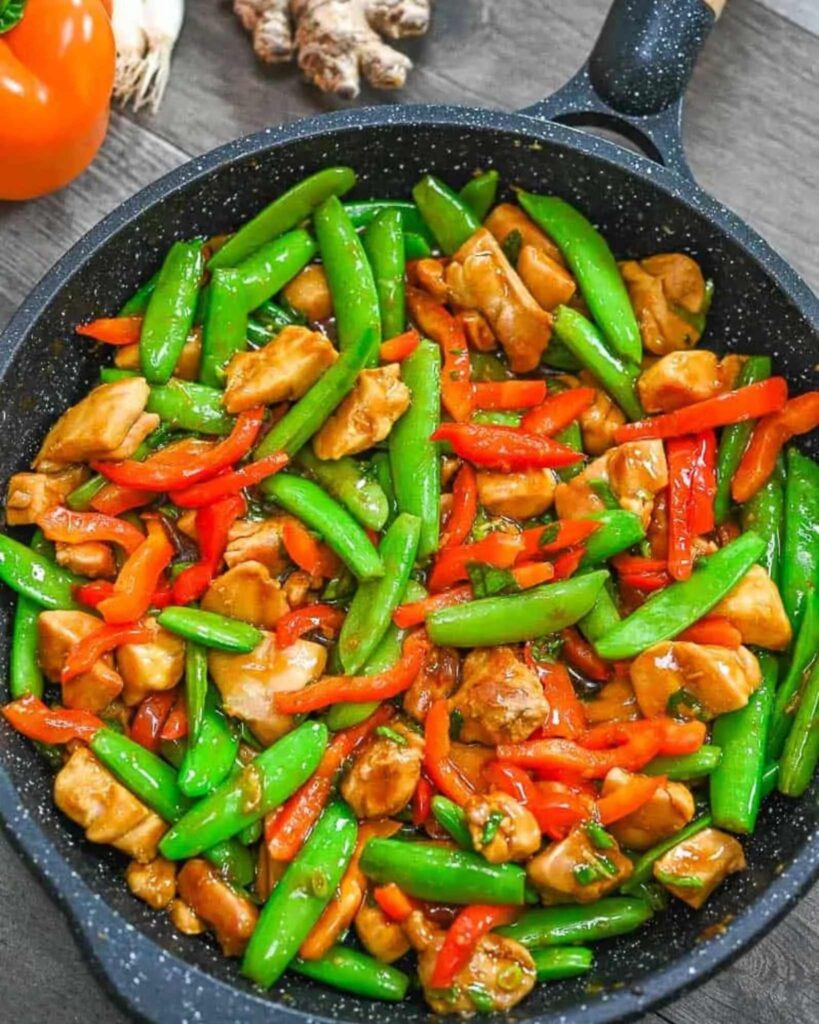 Simple Chicken and Snap Pea Stir Fry