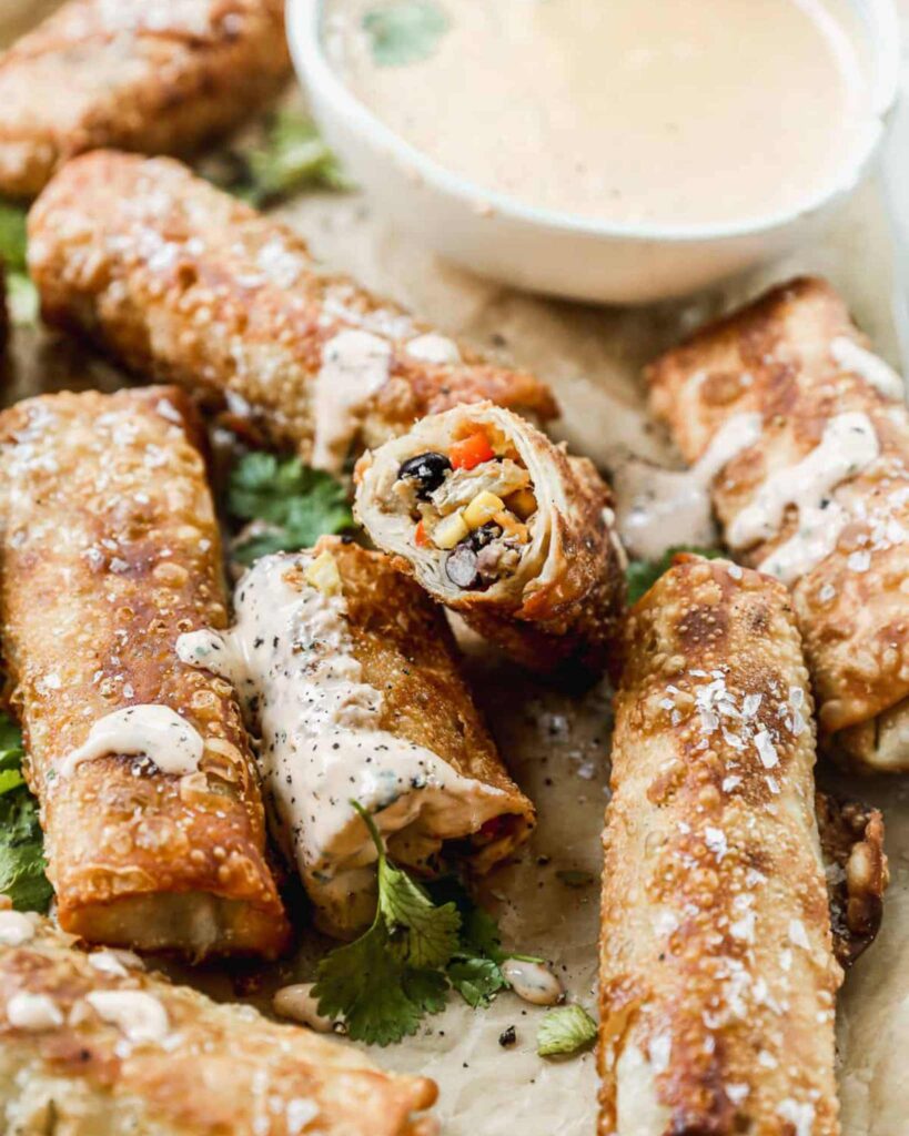 Southwest Black Bean Egg Rolls