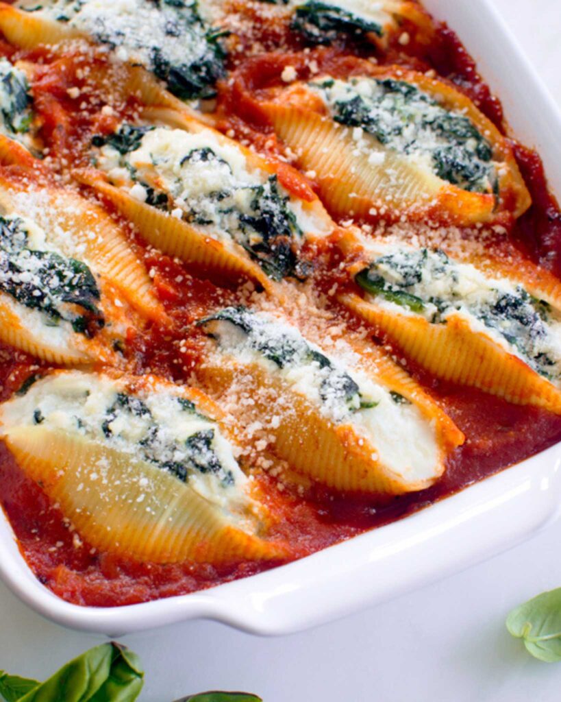 Spinach and Ricotta Stuffed Shells (One Pot Style)
