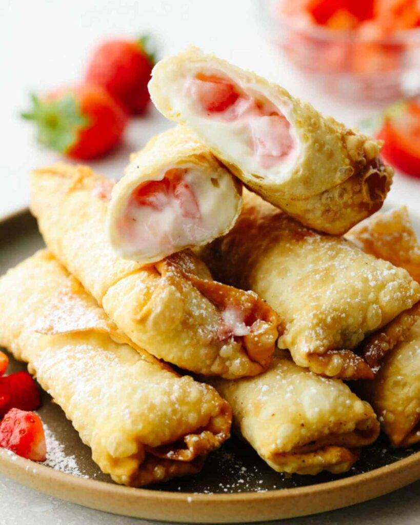 Strawberry Cheesecake Egg Rolls