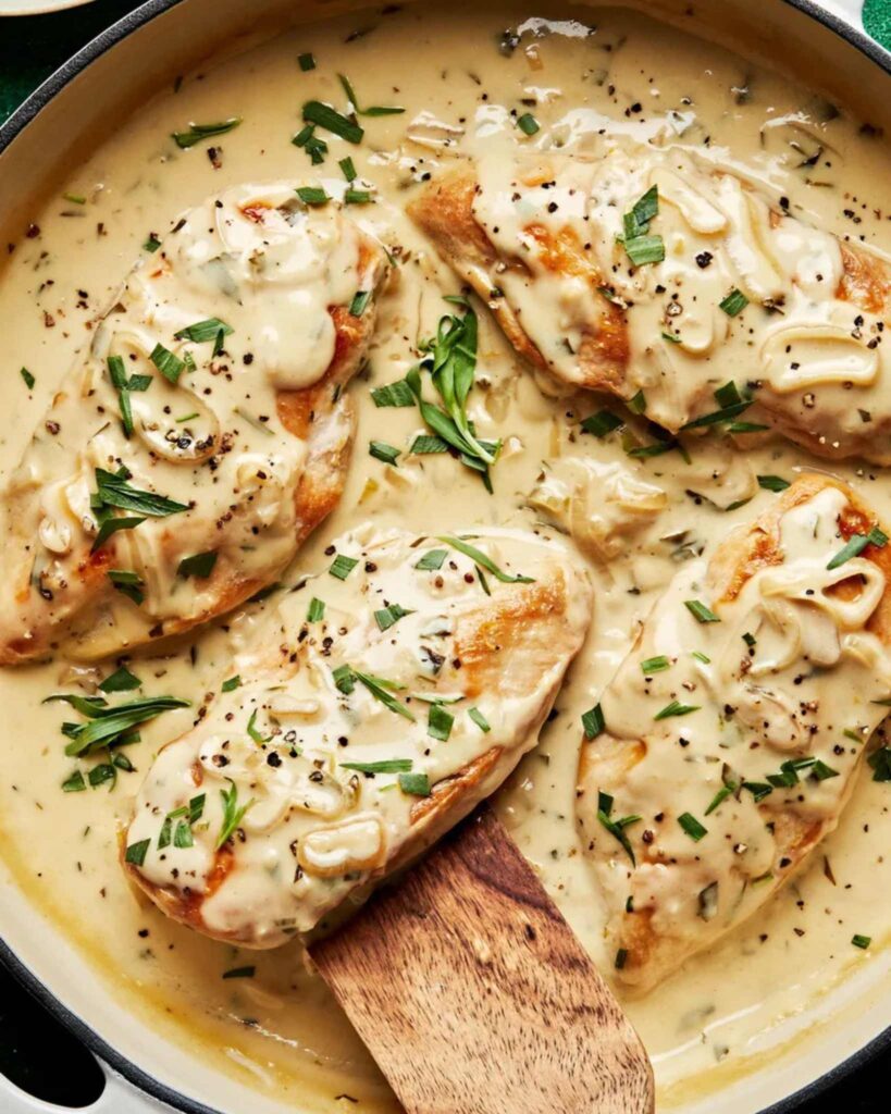 Tarragon Chicken with Spring Shallots