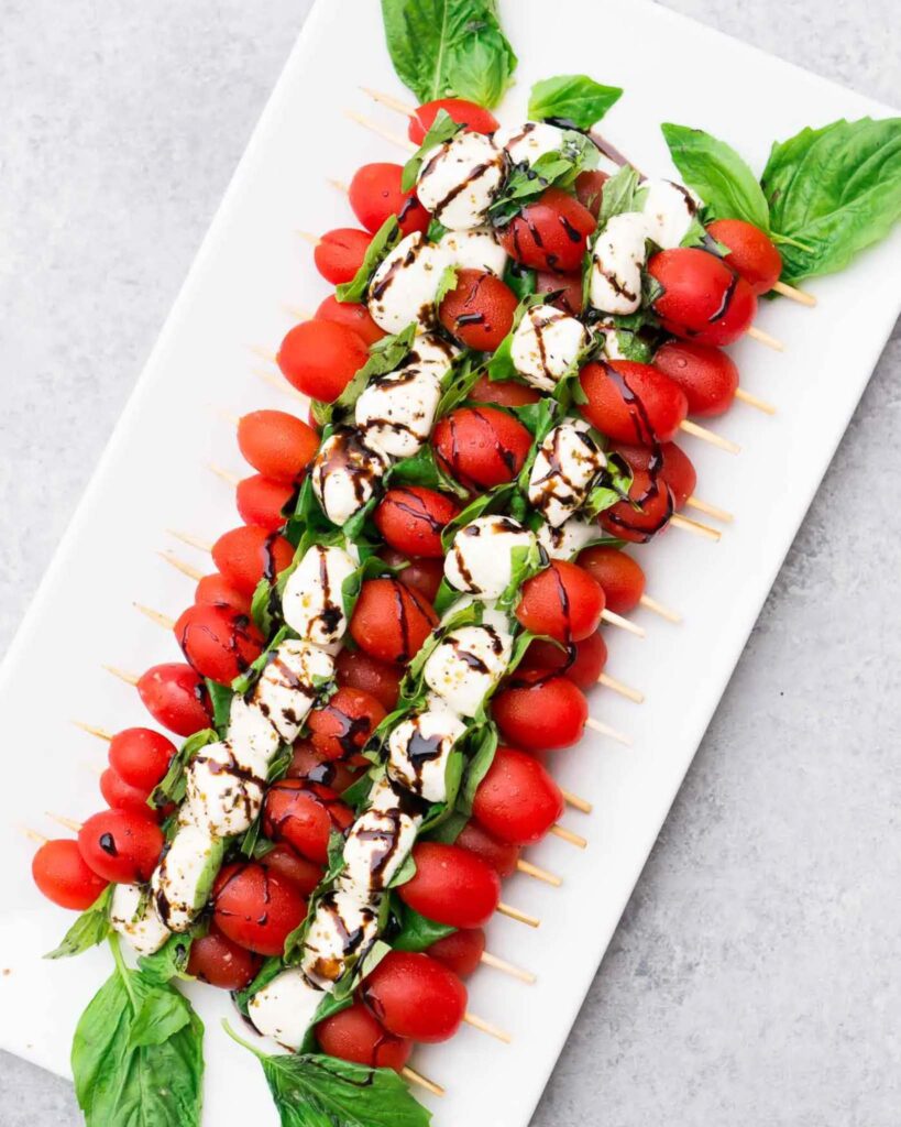 Caprese Salad Skewers with Balsamic Glaze