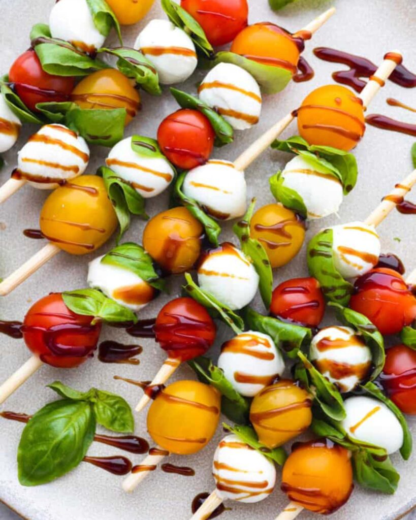 Caprese Skewers with Balsamic Glaze