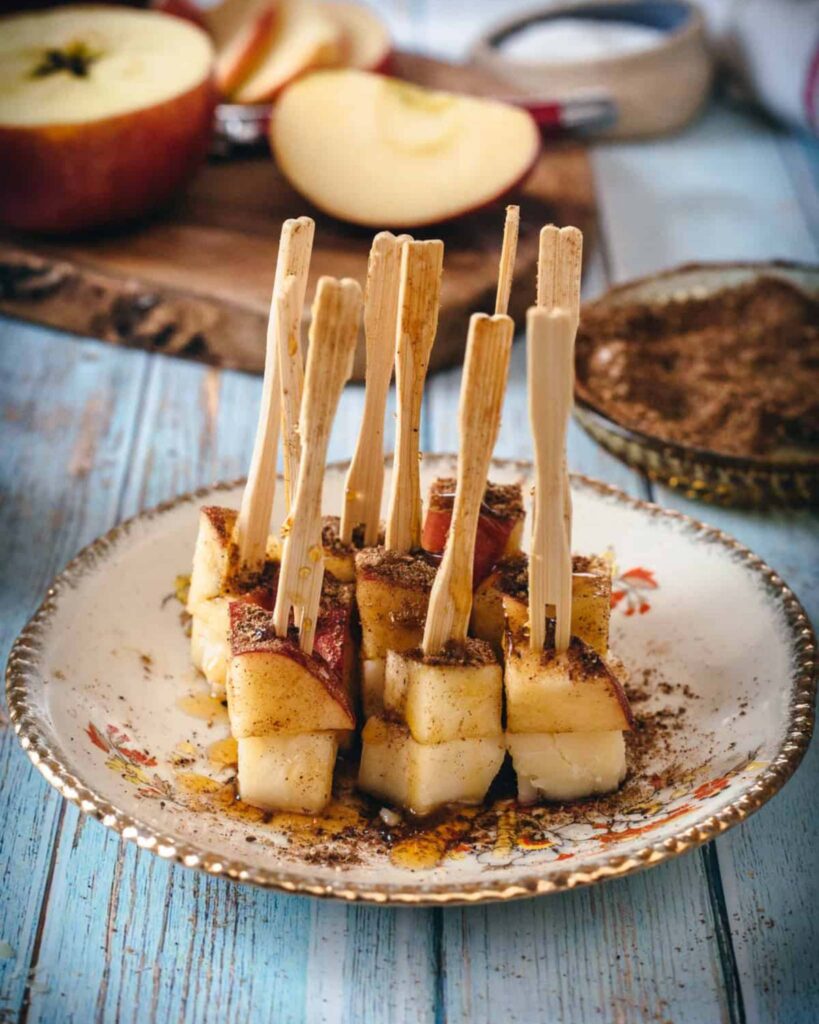 Cheddar, Apple, and Honey Drizzle Picks