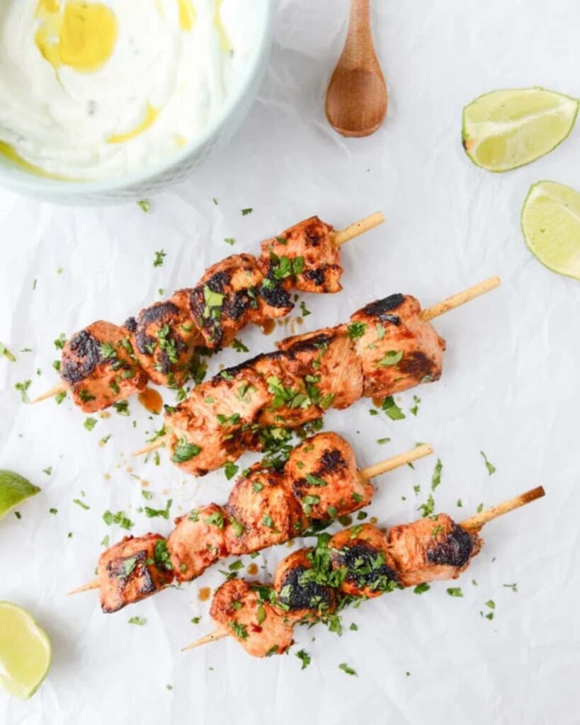 Chili Garlic Chicken Skewers