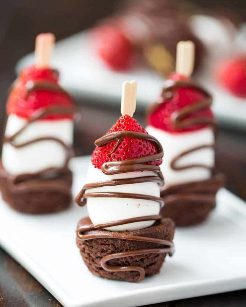 Chocolate Strawberry Dessert Skewers