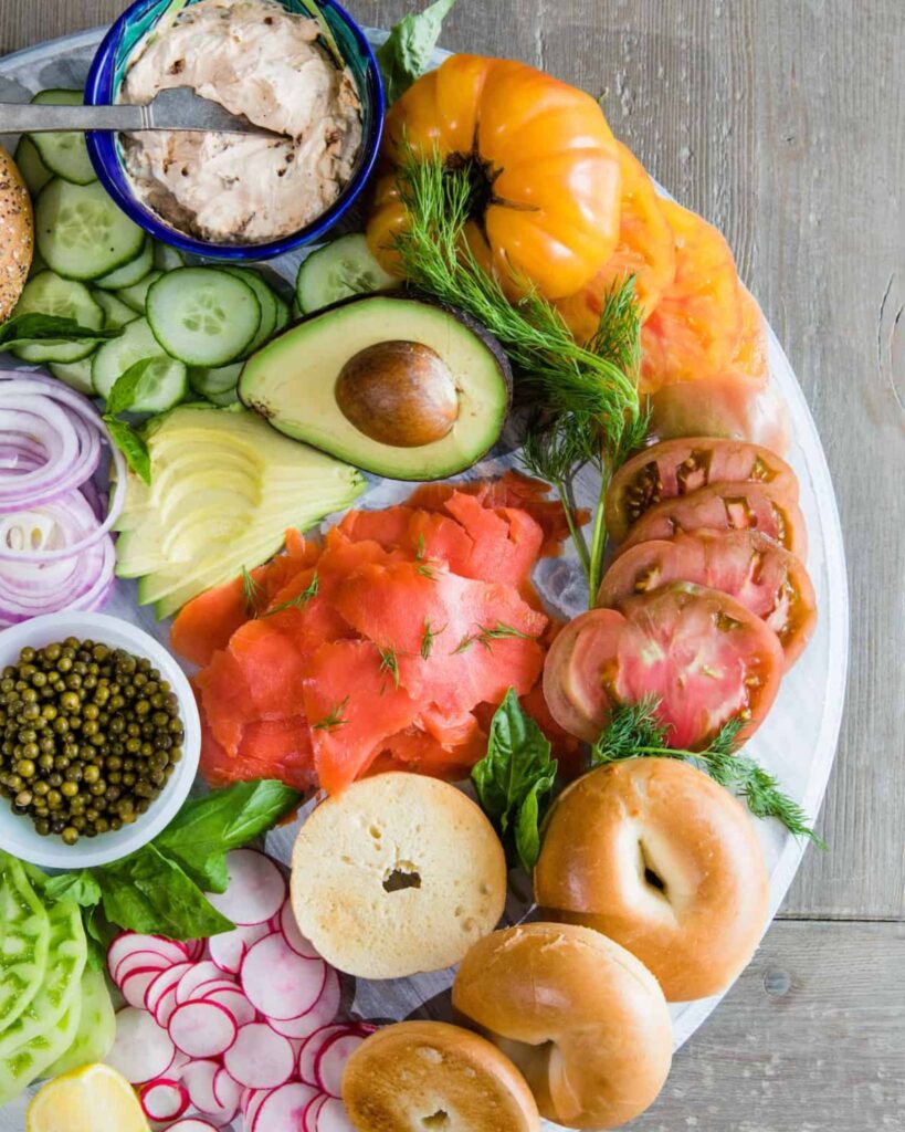 Cold Smoked Salmon Bagel Plate