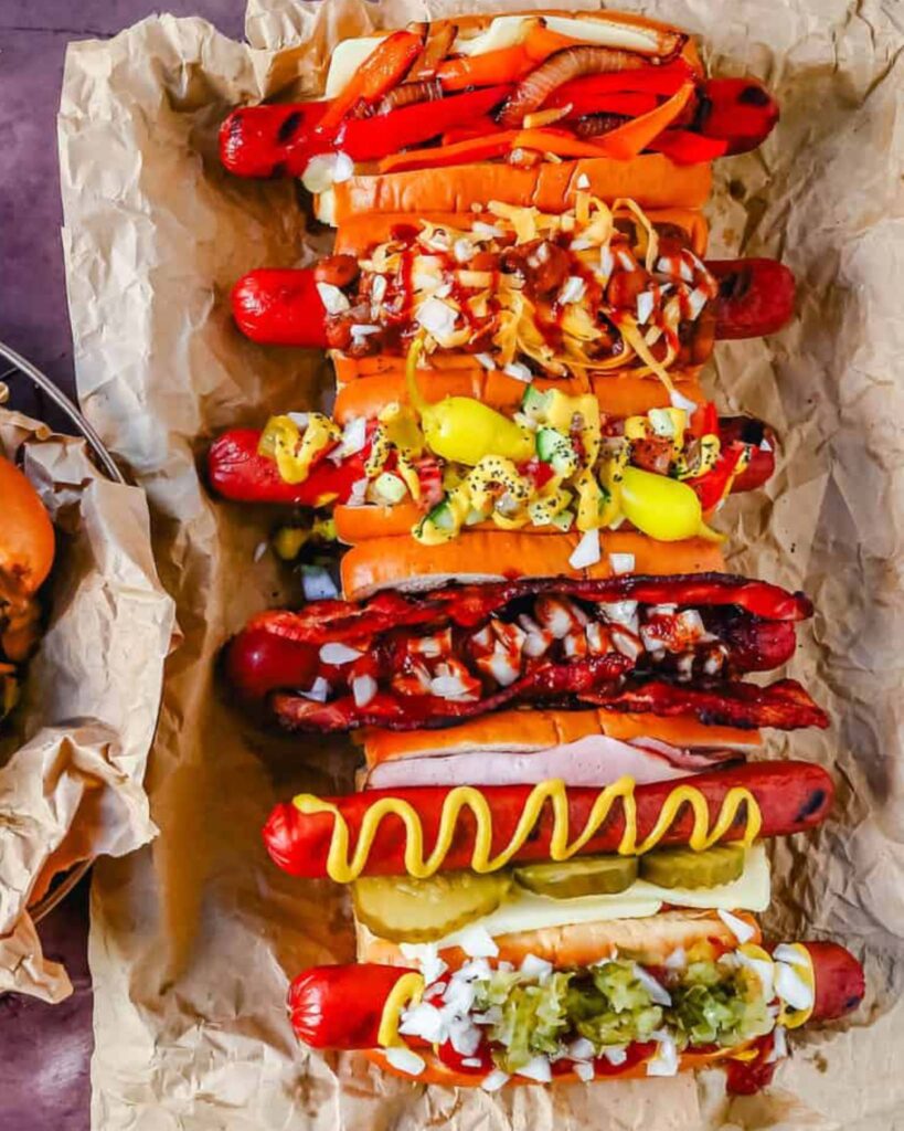 Fire-Roasted Hot Dogs with Toppings Bar
