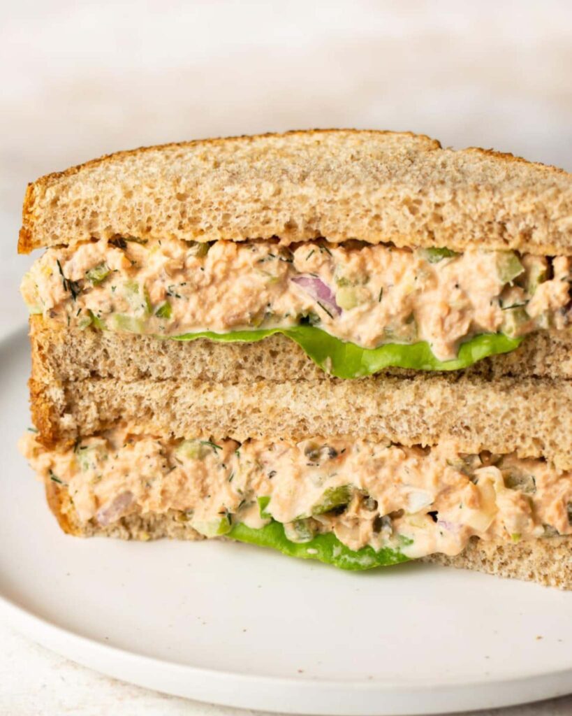 Fresh Salmon Salad with Lemon Dill Dressing