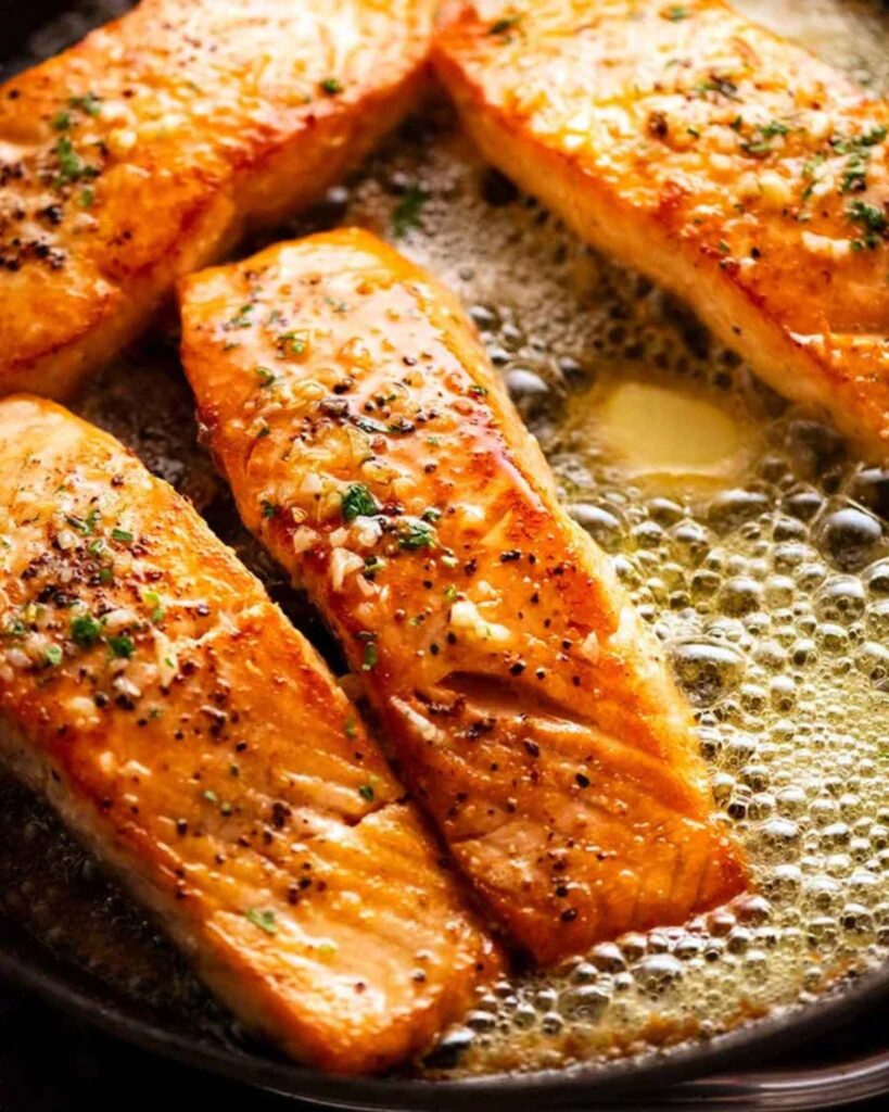 Garlic Butter Salmon Toasts