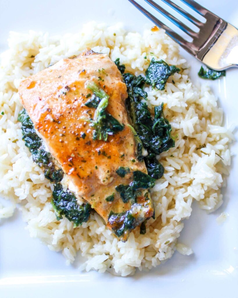 Garlic Butter Salmon with Spinach
