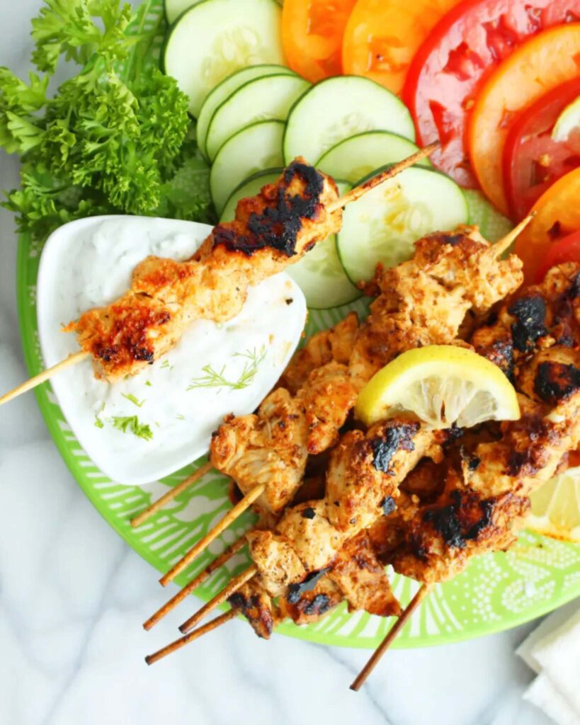 Greek Yogurt Marinated Chicken Skewers