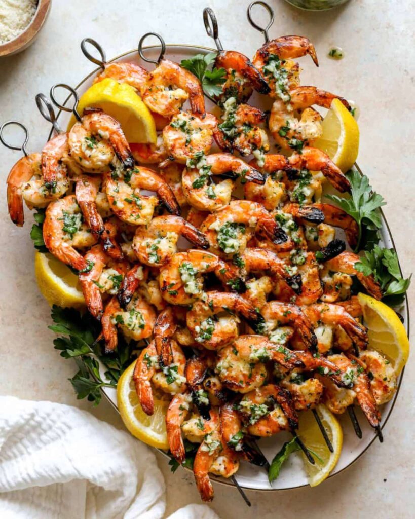 Grilled Shrimp Skewers with Veggies