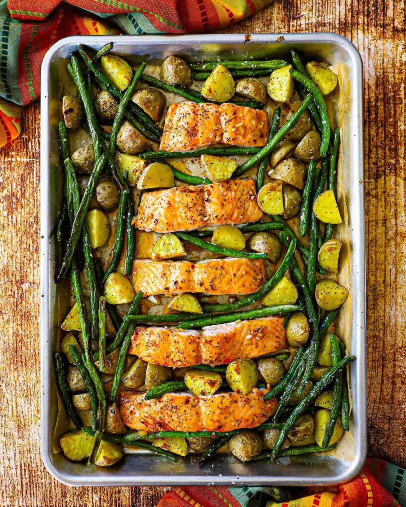Honey Garlic Glazed Salmon & Green Beans