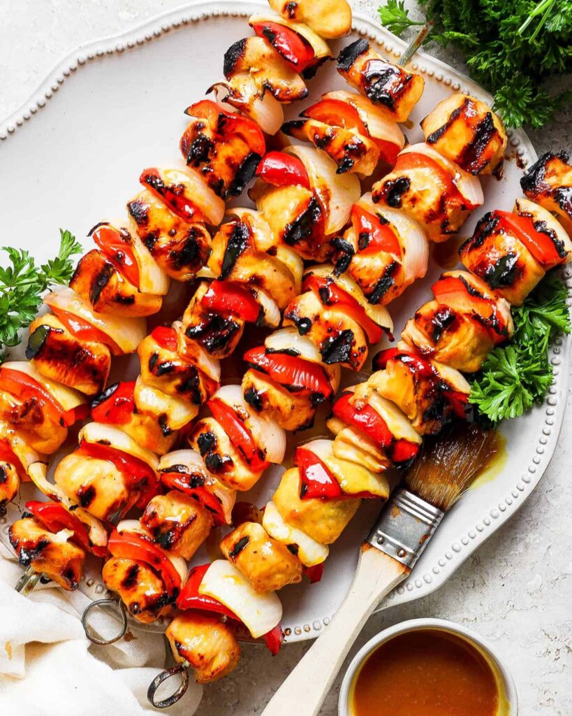 Honey Mustard Chicken Skewers (Healthy Version)