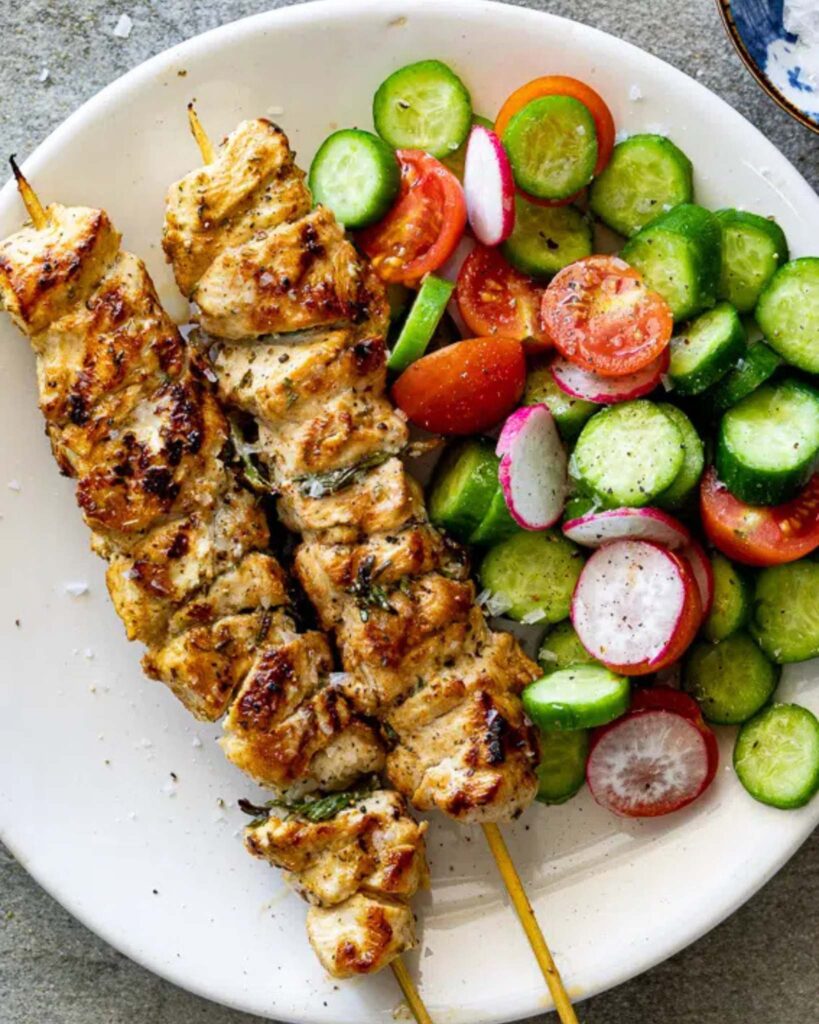 Lemon Garlic Chicken Skewers