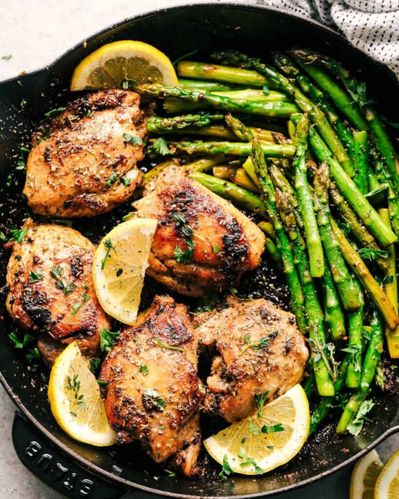 Lemon Herb Grilled Chicken with Asparagus