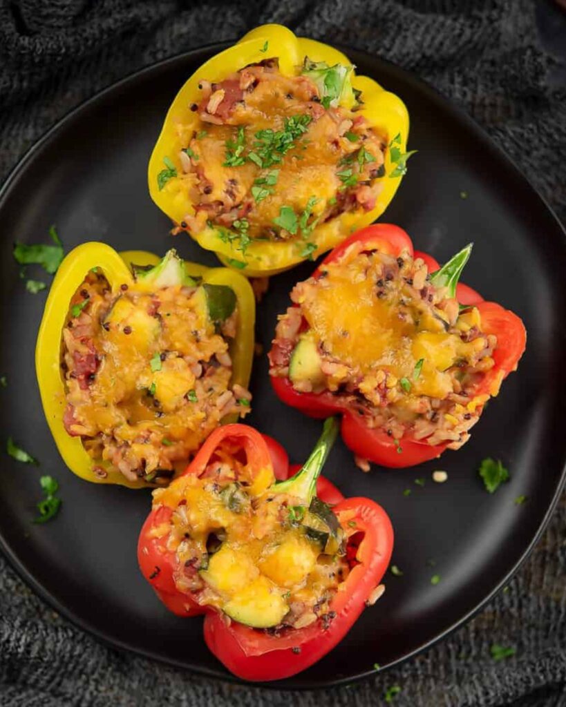 Mediterranean Salmon Stuffed Peppers