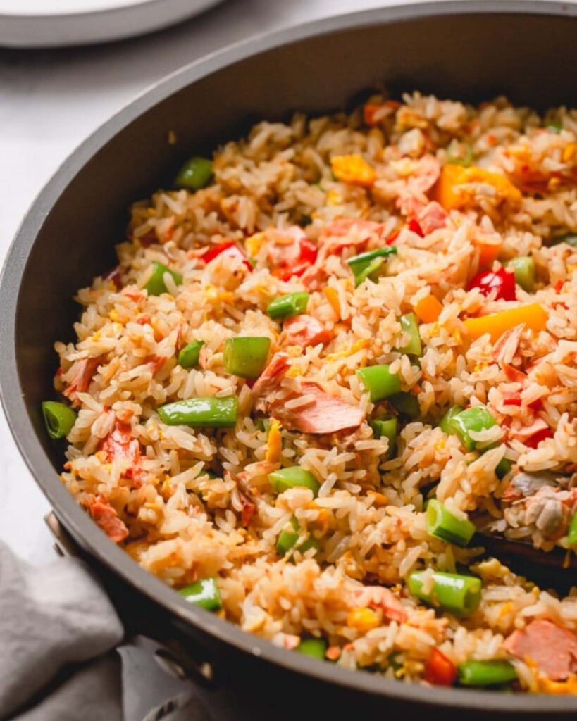 Quick Salmon Fried Rice