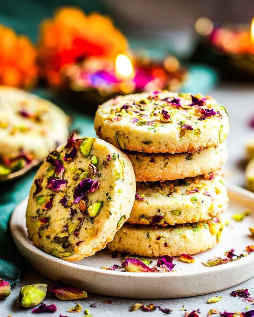 Rosewater Shortbread Cookies
