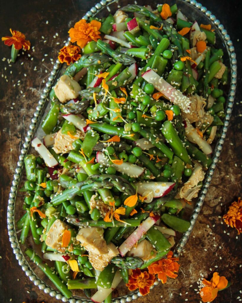Sesame Soy Snap Pea Chicken Salad