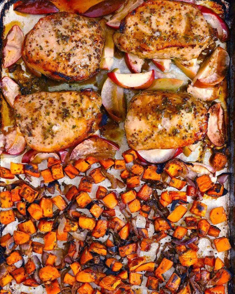 Sheet Pan Pork Chops & Apples